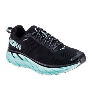 HOKA ONE ONE Black Blue Clifton 6 Running Shoe Size 8